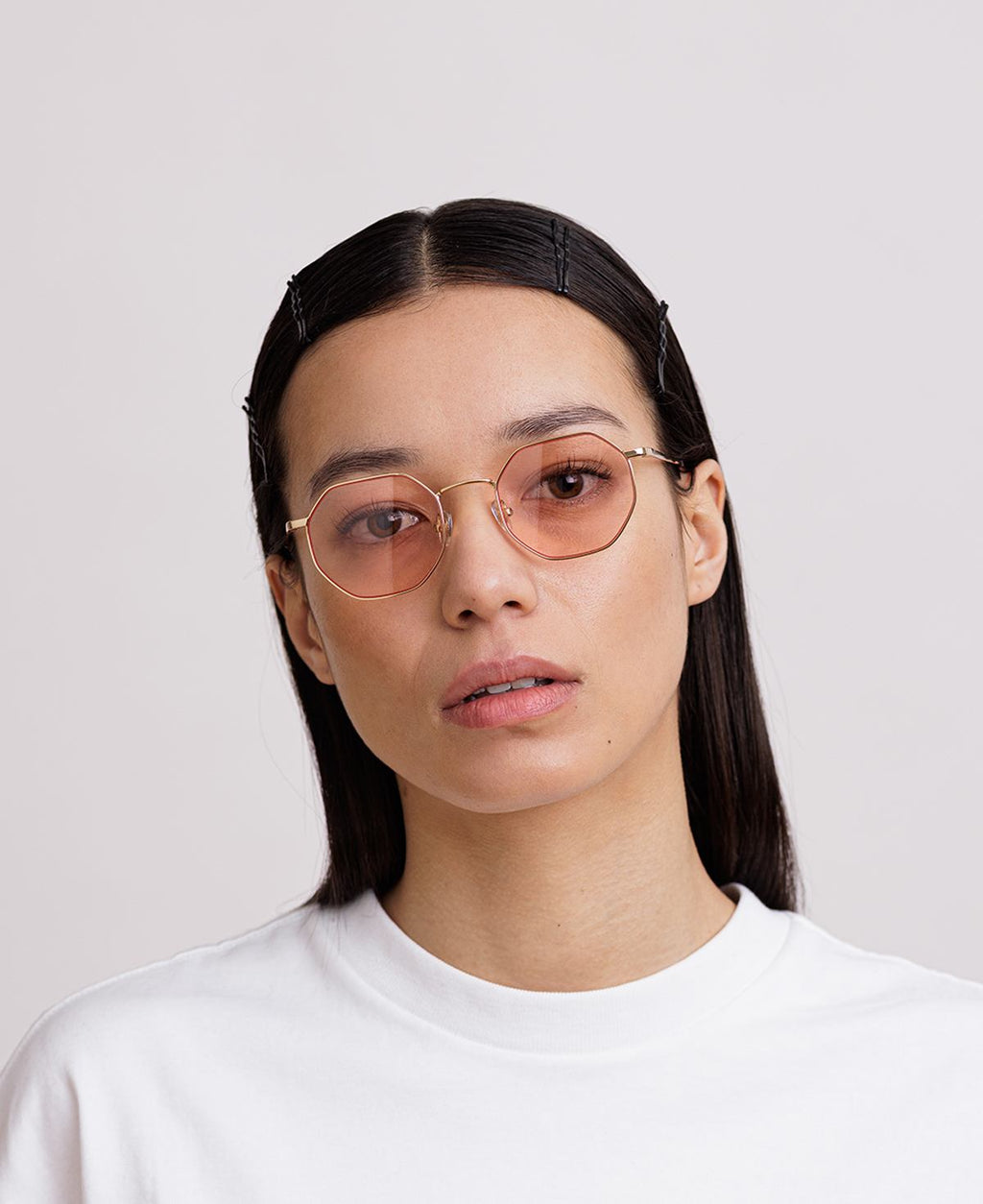 LIAM OPTICS - Gold Peach-red tint