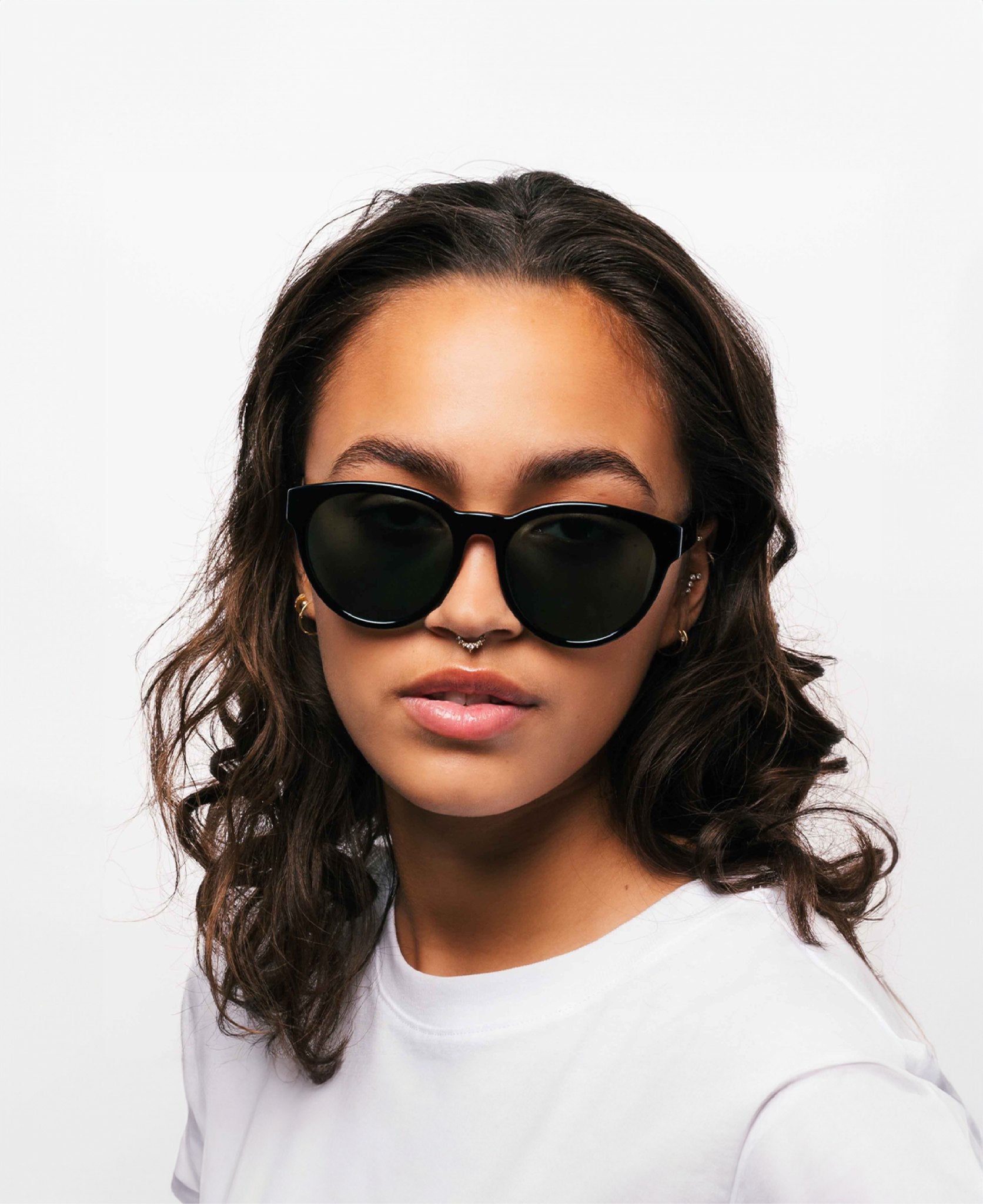 RITA Black - Round Oversized Sunglasses |MESSYWEEKEND