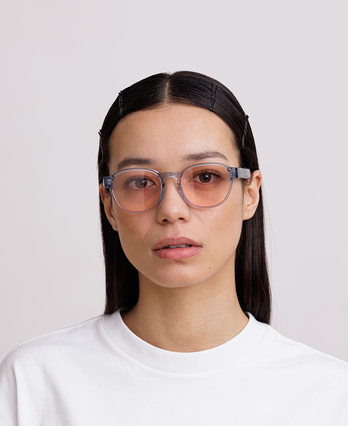 RYAN REVEAL - Transparent Blue / Transparent Peach-red tint